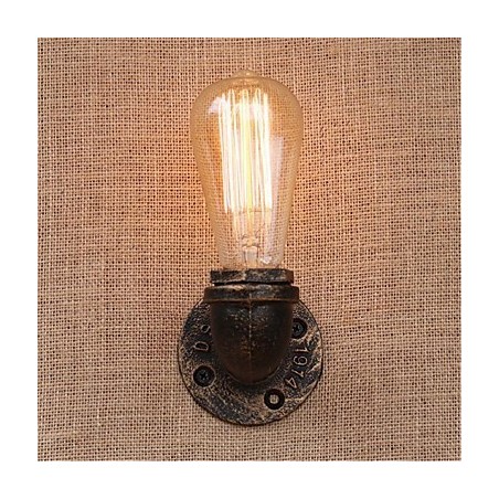 Applique da parete decorativa piccola Nostalgia con tubo dell'acqua, ottone antico