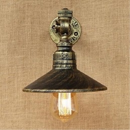 Applique da parete rustica Lodge con luce ambientale, finitura pitturata, E27, lampadina inclusa