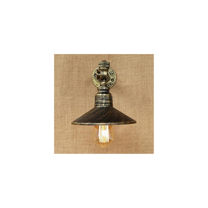 Applique da parete rustica Lodge con luce ambientale, finitura pitturata, E27, lampadina inclusa