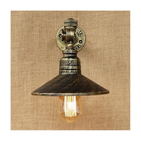 Applique da parete rustica Lodge con luce ambientale, finitura pitturata, E27, lampadina inclusa