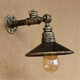 Applique da parete rustica Lodge con luce ambientale, finitura pitturata, E27, lampadina inclusa