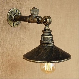 Applique da parete rustica Lodge con luce ambientale, finitura pitturata, E27, lampadina inclusa