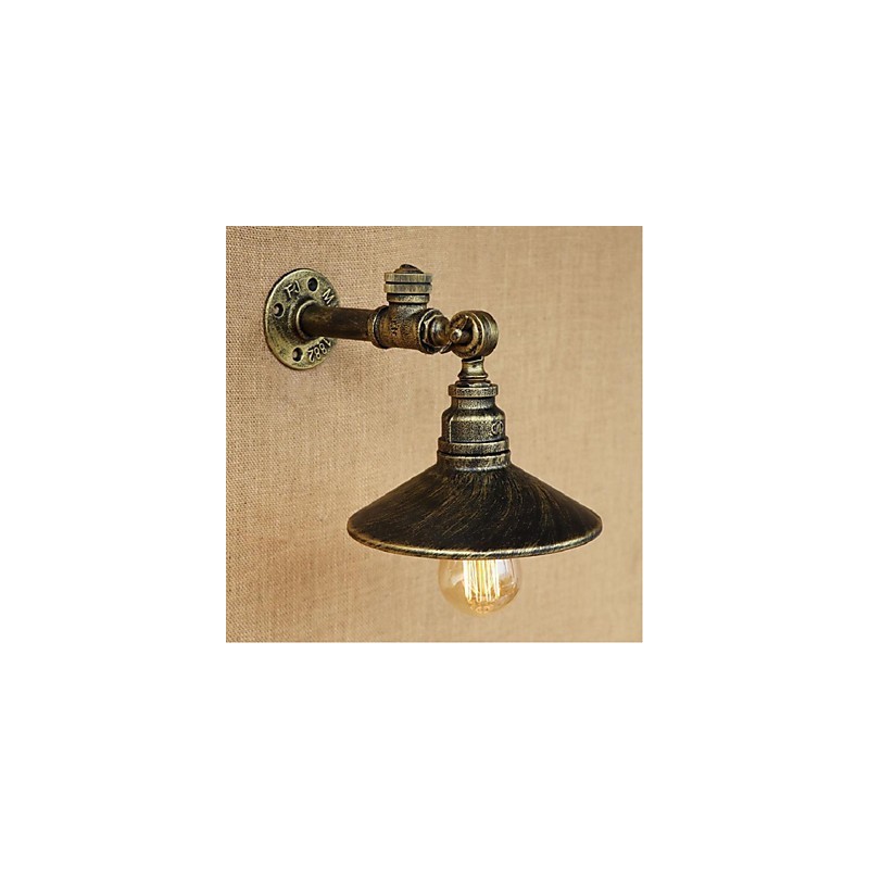 Applique da parete rustica Lodge con luce ambientale, finitura pitturata, E27, lampadina inclusa