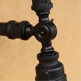Applique da parete rustica in metallo nero con luce ambientale, E27, lampadina inclusa