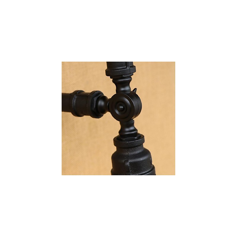 Applique da parete rustica in metallo nero con luce ambientale, E27, lampadina inclusa