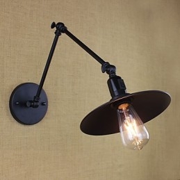 Applique da parete rustica Lodge con braccio oscillante, mini, metallo, lampadina inclusa