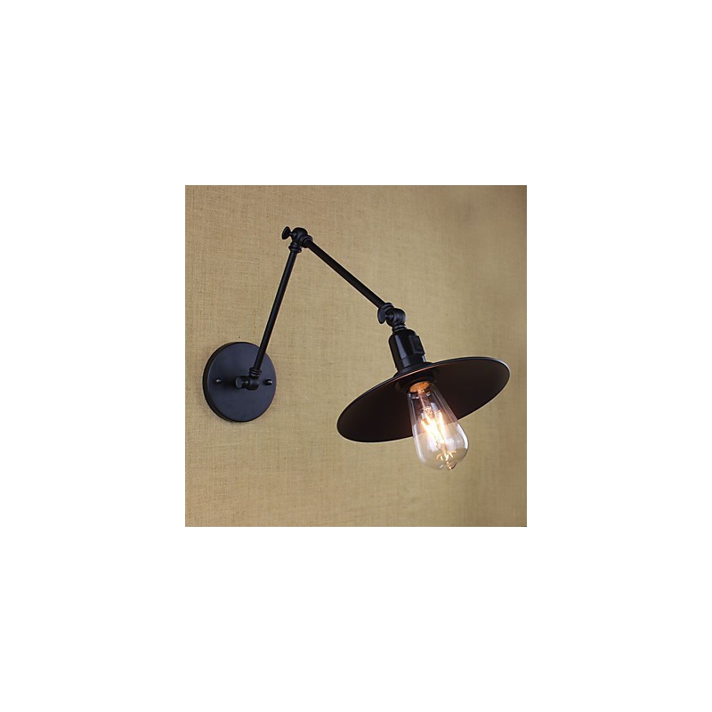 Applique da parete rustica Lodge con braccio oscillante, mini, metallo, lampadina inclusa
