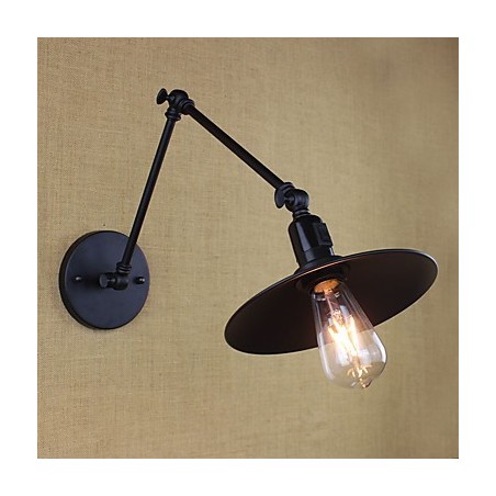 Applique da parete rustica Lodge con braccio oscillante, mini, metallo, lampadina inclusa