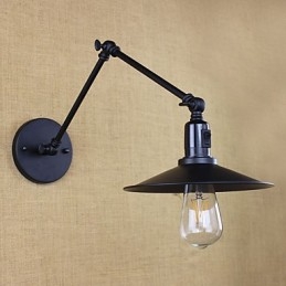 Applique da parete rustica Lodge con braccio oscillante, mini, metallo, lampadina inclusa