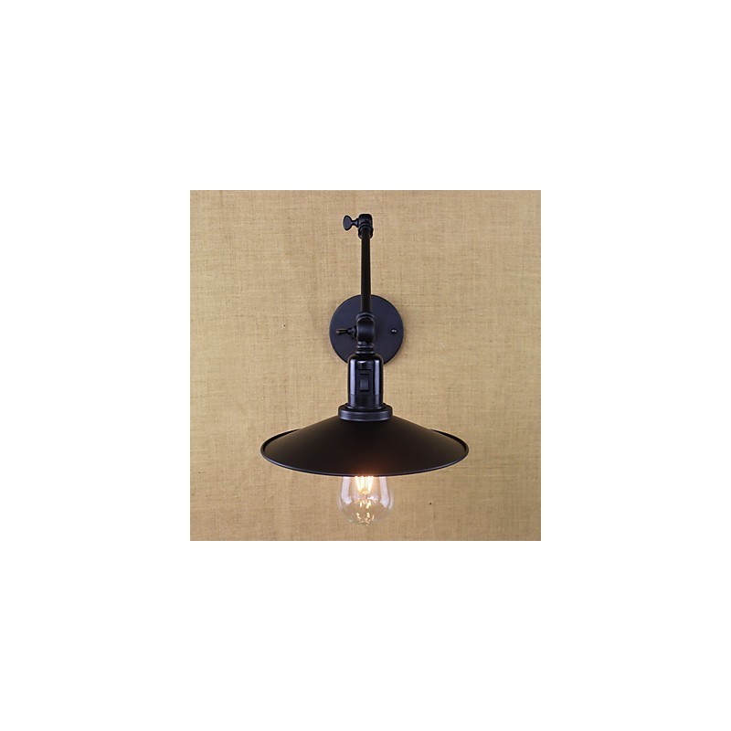 Applique da parete rustica Lodge con braccio oscillante, mini, metallo, lampadina inclusa
