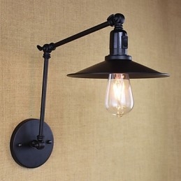 Applique da parete rustica Lodge con braccio oscillante, mini, metallo, lampadina inclusa