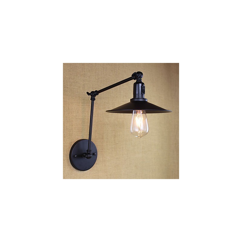 Applique da parete rustica Lodge con braccio oscillante, mini, metallo, lampadina inclusa