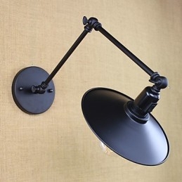 Applique da parete rustica Lodge con braccio oscillante, mini, metallo, lampadina inclusa