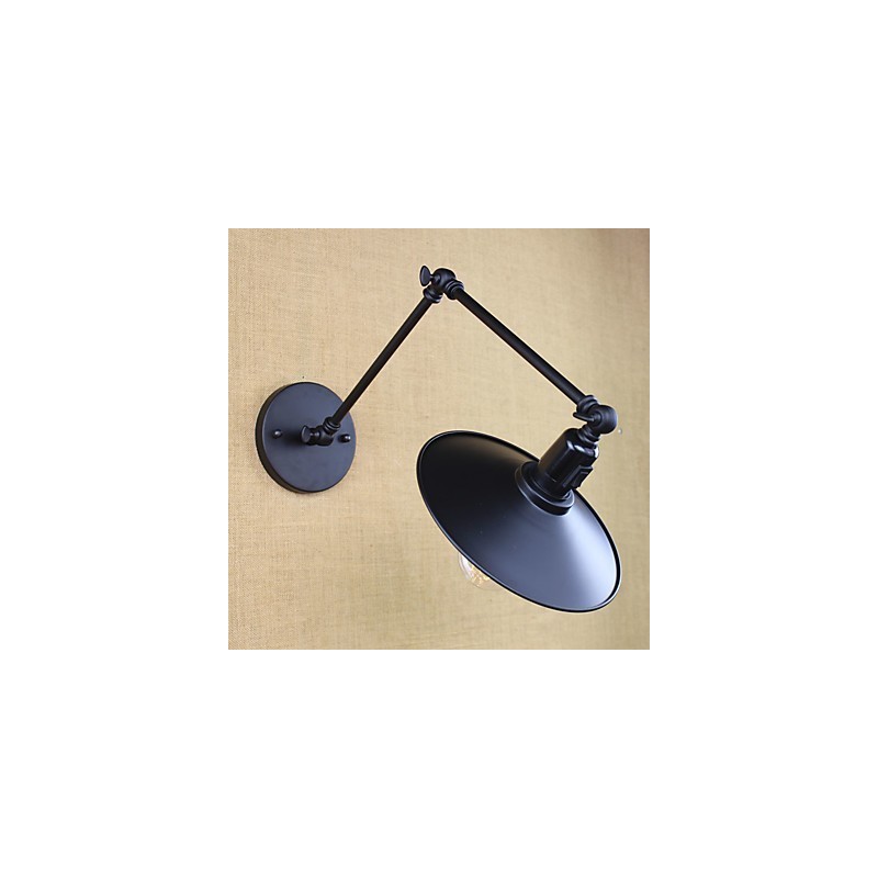 Applique da parete rustica Lodge con braccio oscillante, mini, metallo, lampadina inclusa