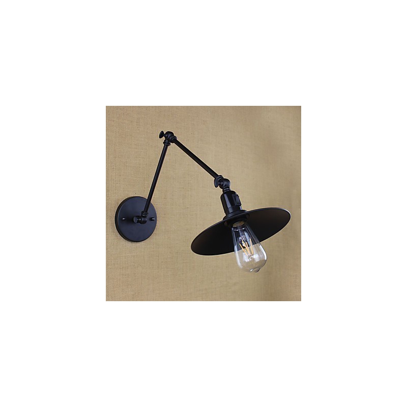 Applique da parete rustica Lodge con braccio oscillante, mini, metallo, lampadina inclusa