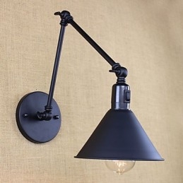 Applique da parete mini rustica classica con lampadina inclusa, finitura pitturata, E27/E26