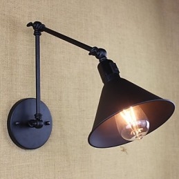 Applique da parete mini rustica classica con lampadina inclusa, finitura pitturata, E27/E26