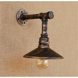 Applique da parete rustica in ottone anticato con lampadina E26/E27 40 W