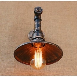 Applique da parete rustica in ottone anticato con lampadina E26/E27 40 W