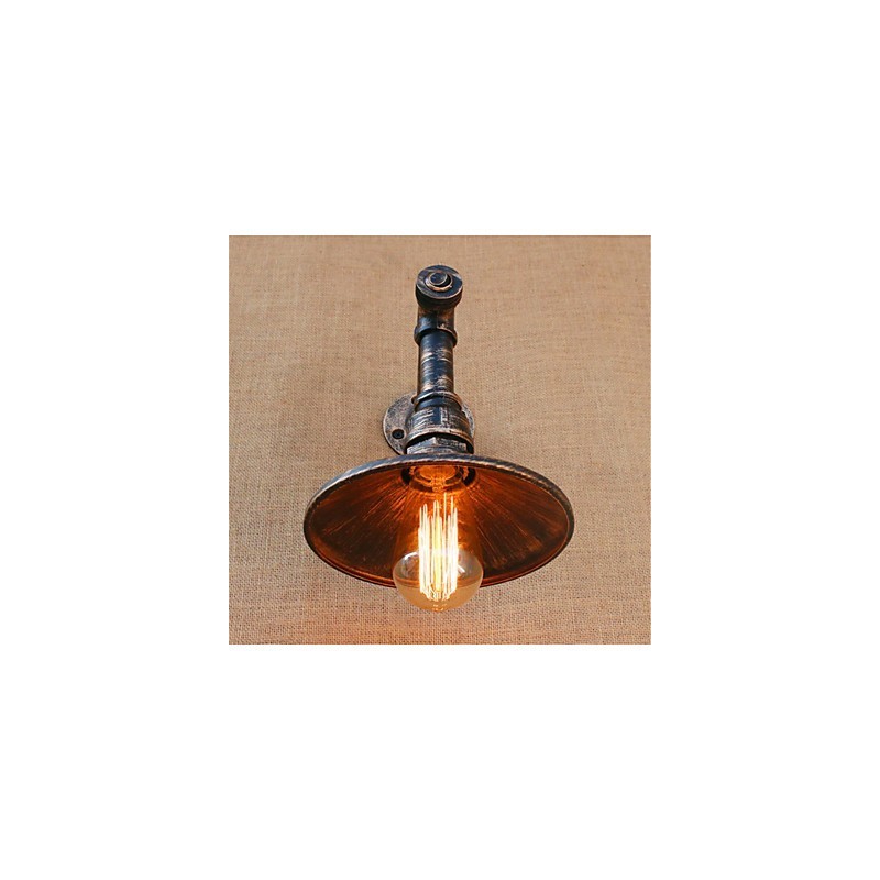 Applique da parete rustica in ottone anticato con lampadina E26/E27 40 W