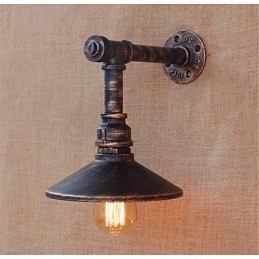 Applique da parete rustica in ottone anticato con lampadina E26/E27 40 W