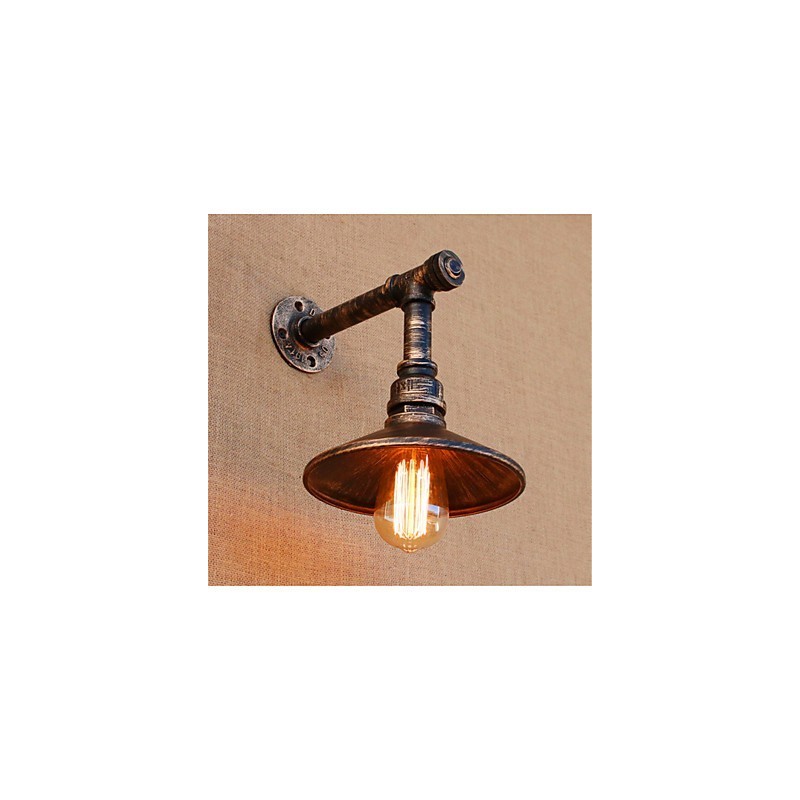 Applique da parete rustica in ottone anticato con lampadina E26/E27 40 W