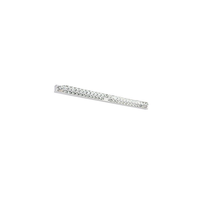 Applique da bagno a specchio lunga in metallo e cristallo 87 cm LED 23 W