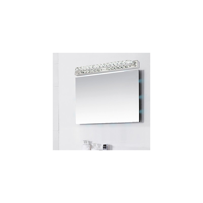 Applique da bagno a specchio lunga in metallo e cristallo 87 cm LED 23 W