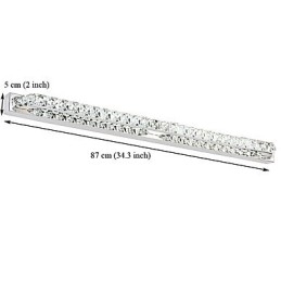 Applique da bagno a specchio lunga in metallo e cristallo 87 cm LED 23 W