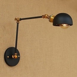 Applique da parete a braccio lungo in metallo, stile tradizionale/classico, 41 cm, E26/E27