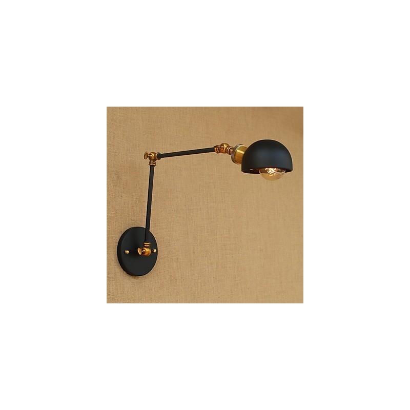Applique da parete a braccio lungo in metallo, stile tradizionale/classico, 41 cm, E26/E27