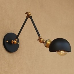 Applique da parete a braccio lungo in metallo, stile tradizionale/classico, 41 cm, E26/E27