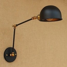 Applique da parete a braccio lungo in metallo, stile tradizionale/classico, 41 cm, E26/E27