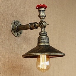 Applique da parete industriale retrò a 1 luce Edison, metallo, E26/E27