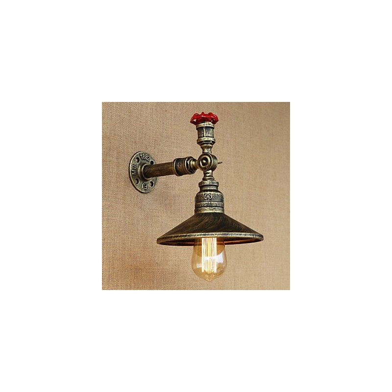 Applique da parete industriale retrò a 1 luce Edison, metallo, E26/E27