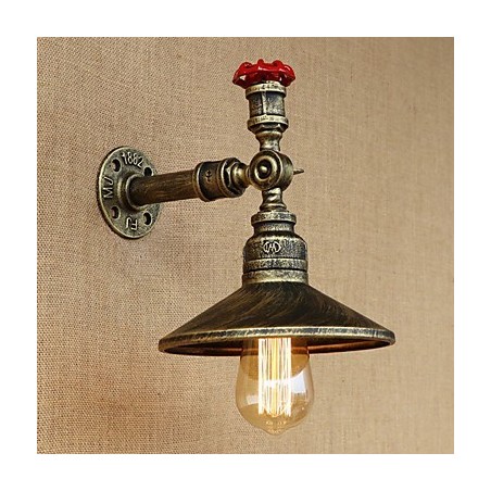 Applique da parete industriale retrò a 1 luce Edison, metallo, E26/E27