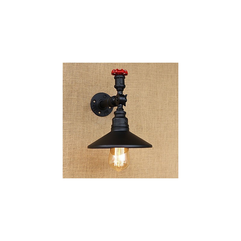 Applique da parete industriale retrò a 1 luce Edison, metallo, E26/E27