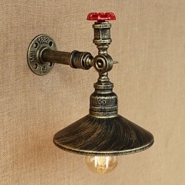 Applique da parete industriale retrò a 1 luce Edison, metallo, E26/E27