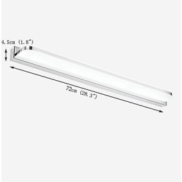 Applique da bagno specchio LED integrato 16 W 72 cm metallo acrilico