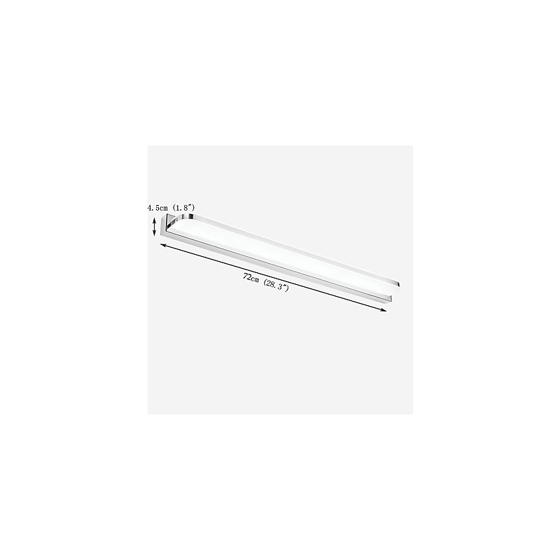 Applique da bagno specchio LED integrato 16 W 72 cm metallo acrilico