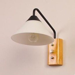 Applique da parete in legno e vetro per corridoio, portico, scale e camera da letto