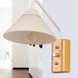 Applique da parete in legno e vetro per corridoio, portico, scale e camera da letto