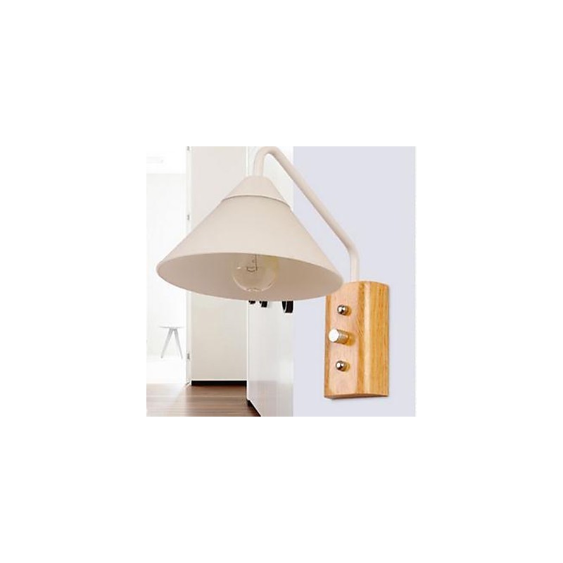 Applique da parete in legno e vetro per corridoio, portico, scale e camera da letto