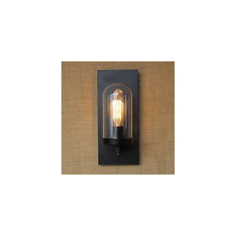 Applique da parete rustica country retrò con luce ambientale, lampadina E27 inclusa