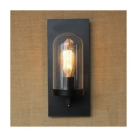 Applique da parete rustica country retrò con luce ambientale, lampadina E27 inclusa