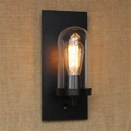 Applique da parete rustica country retrò con luce ambientale, lampadina E27 inclusa