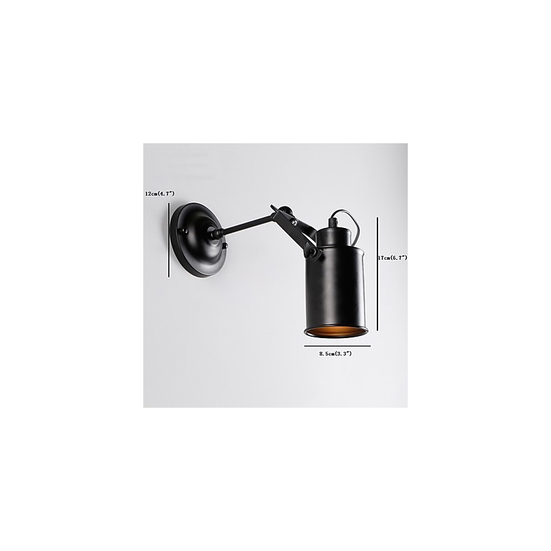 Applique da parete vintage in metallo nero 1x E26/E27 60 W 8,5 x 17 cm