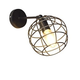 Applique da parete in ferro nero tondo cavo stile americano con decorazione a spada laser