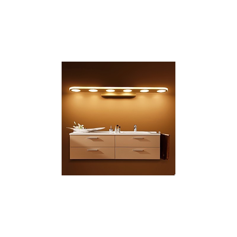 Applique da parete bagno moderna contemporanea LED integrato 6x3 W 55 cm