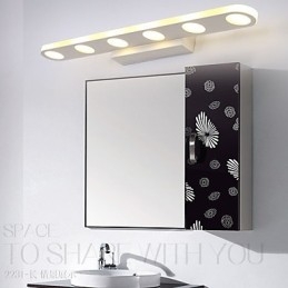 Applique da parete bagno moderna contemporanea LED integrato 6x3 W 55 cm